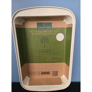 New Crofton Green White cookie sheet Waved Emoossed Surface 13 x 9 x 2